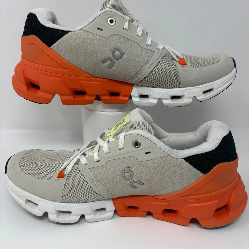 On Cloudflyer 4 Womens Size 9 Grey Orange Running Shoes (71.98093)